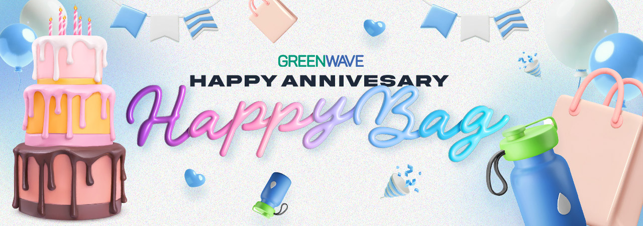 GREEN WAVE HAPPY ANNIVERSARY HAPPY BAG